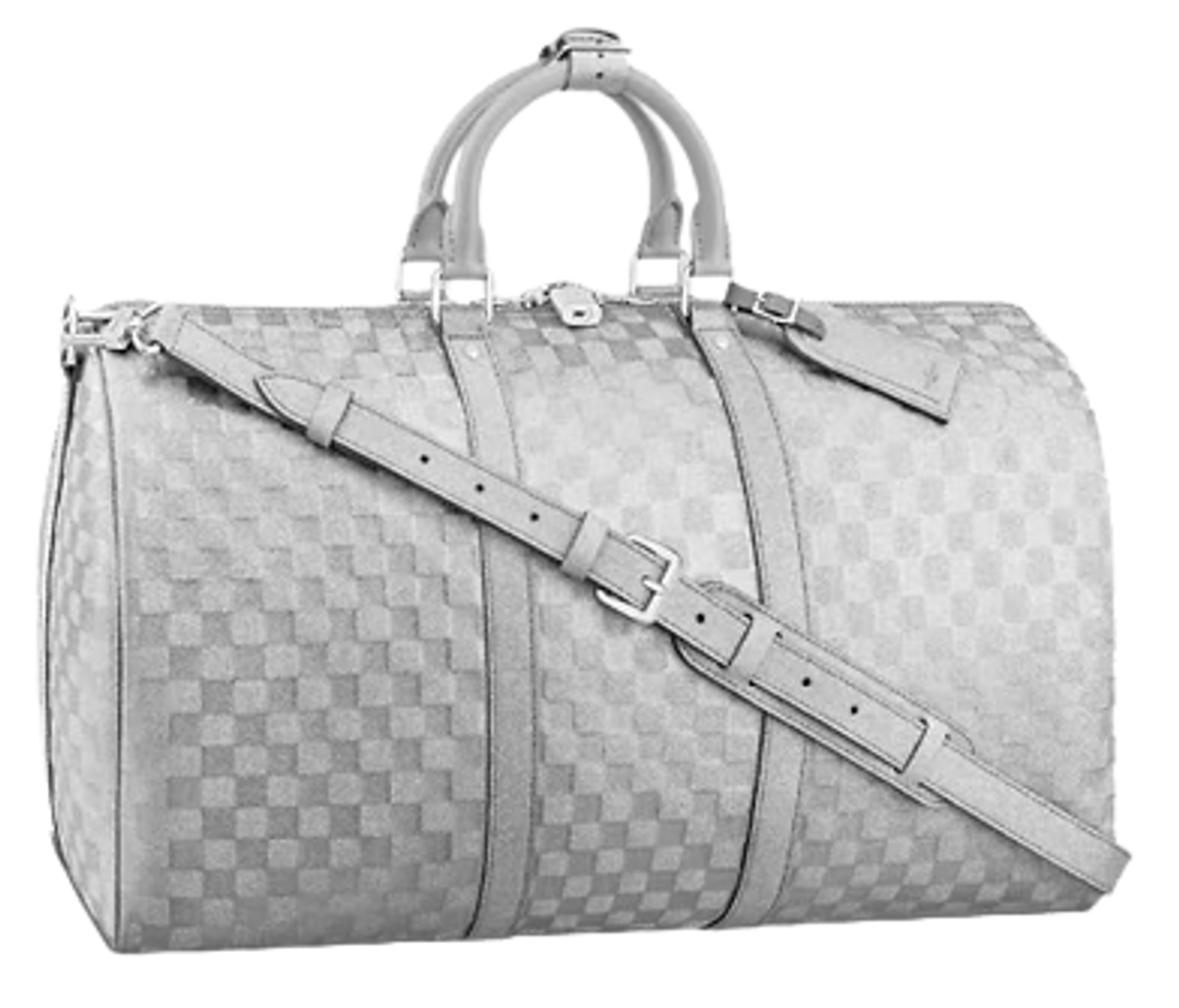 Louis Vuitton Keepall 50B Glitter Silver Bag