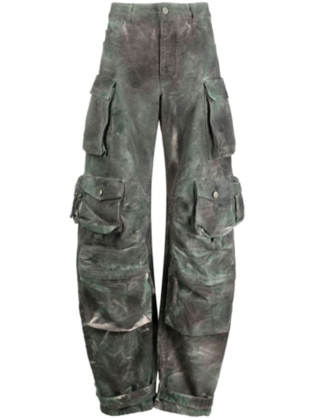 The Attico Fern Printed Cotton Canvas Cargo Pants