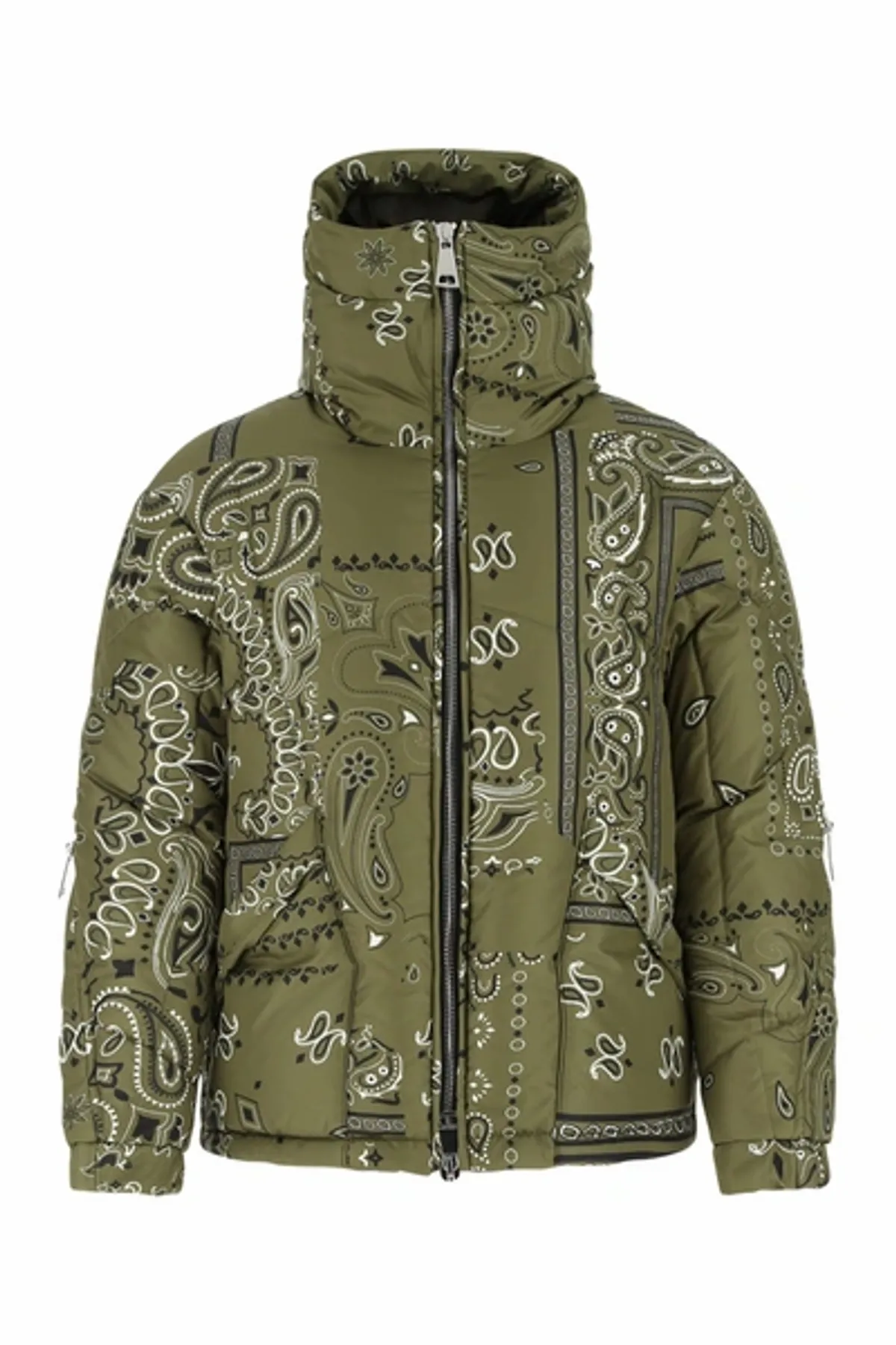 Khrisjoy Bandana Print Hooded Puffer Jacket