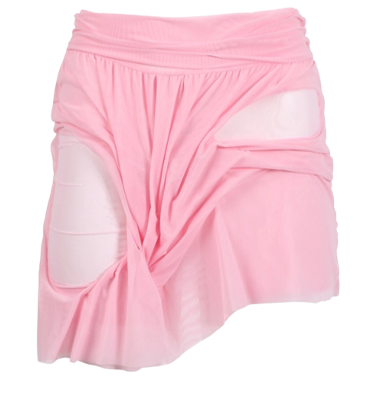 Di Petsa Wetlook Draped Mini Skirt