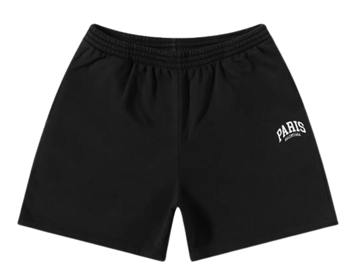 Balenciaga Paris Logo Black Sweat Shorts