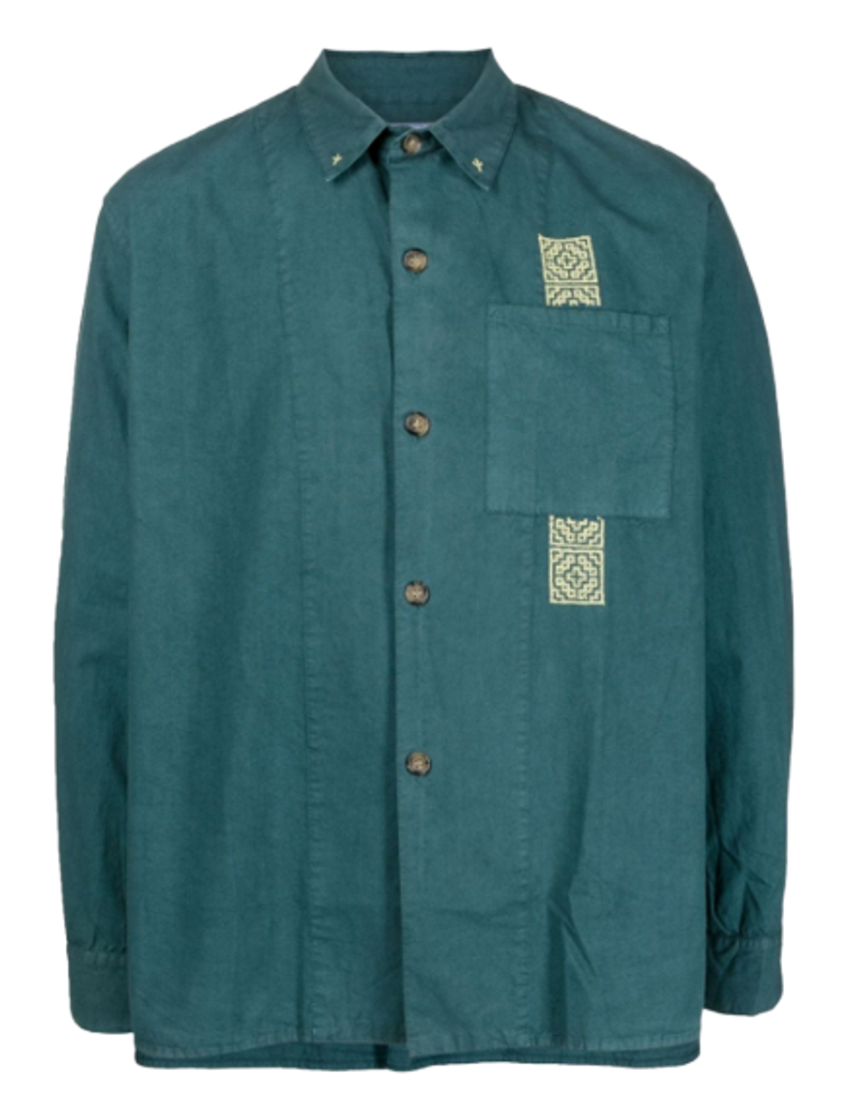Adish Embroidered Design Long Sleeve Green Shirt