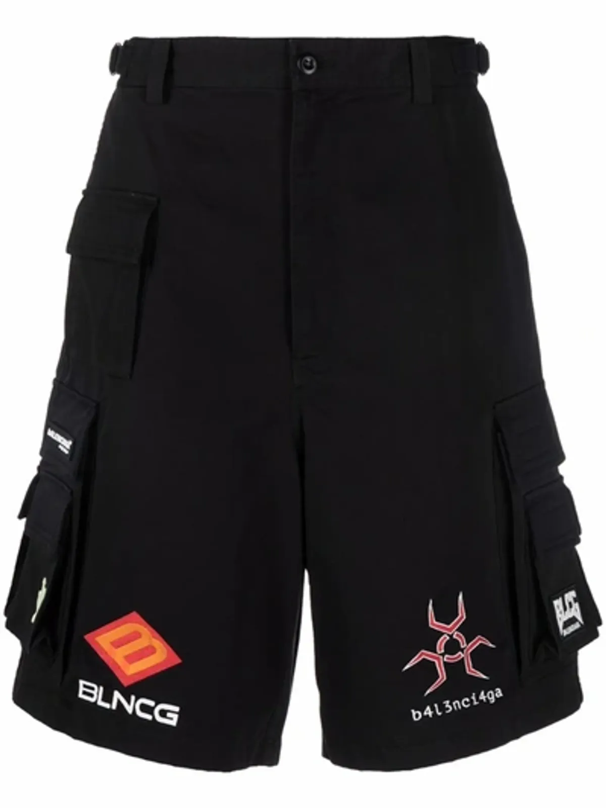 Balenciaga Black Gamer Brand Shorts