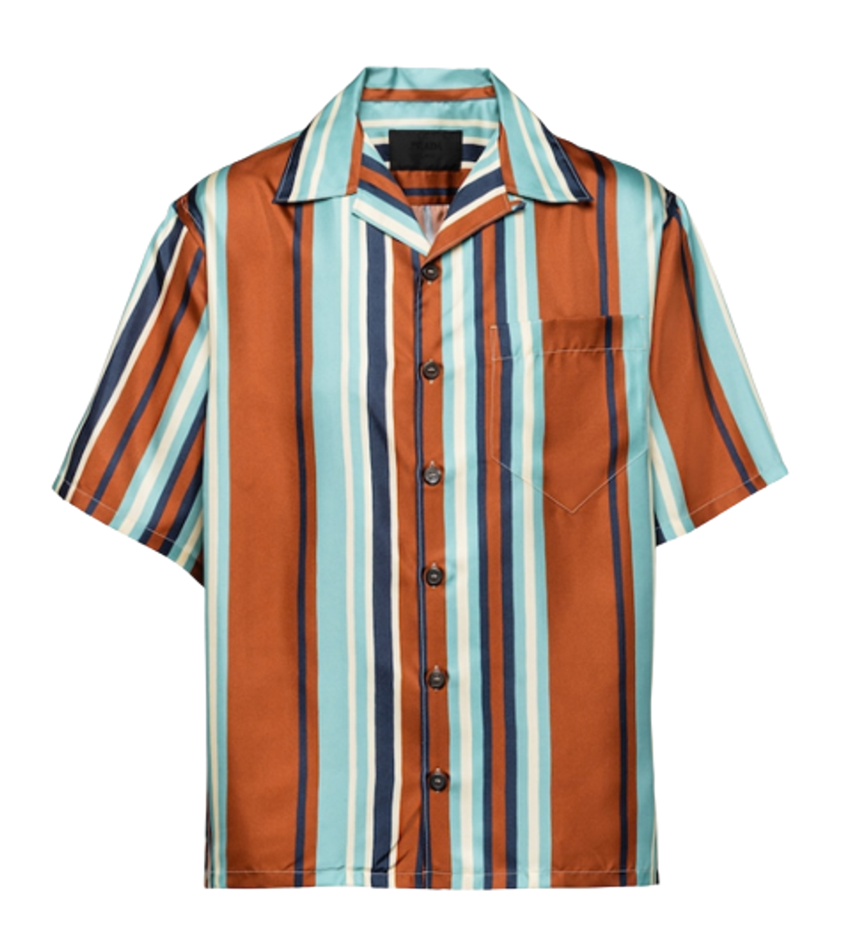 Prada Short Sleeved Printed Silk Twill Shirt