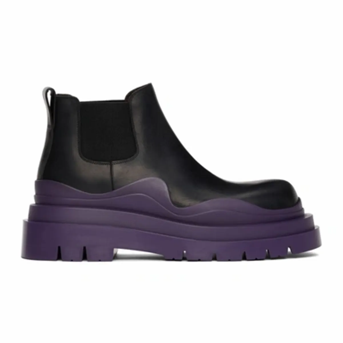 Bottega Veneta Black Purple Low Chelsea Boots