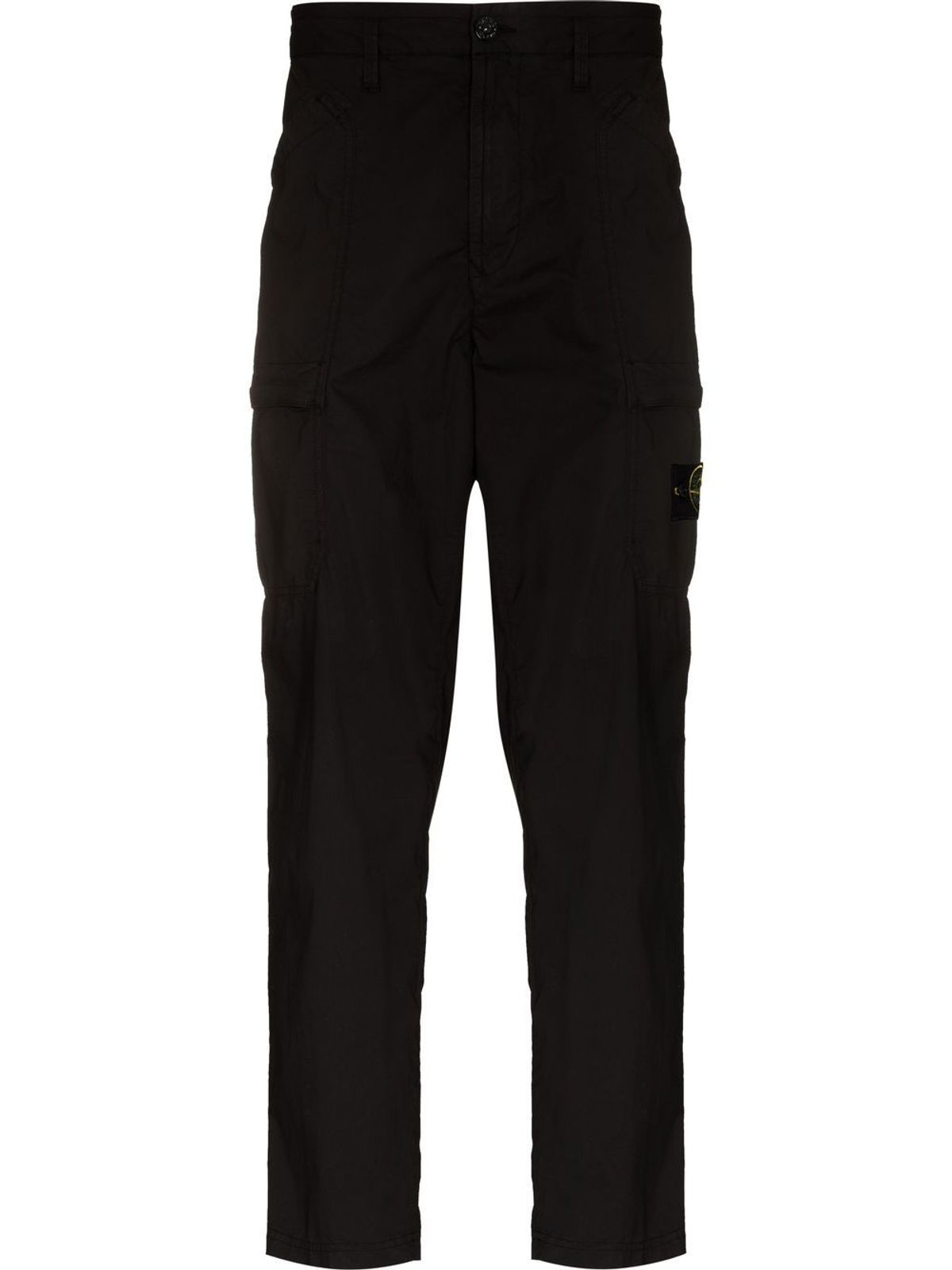 Stone Island Compass-badge Cargo Trousers In Black