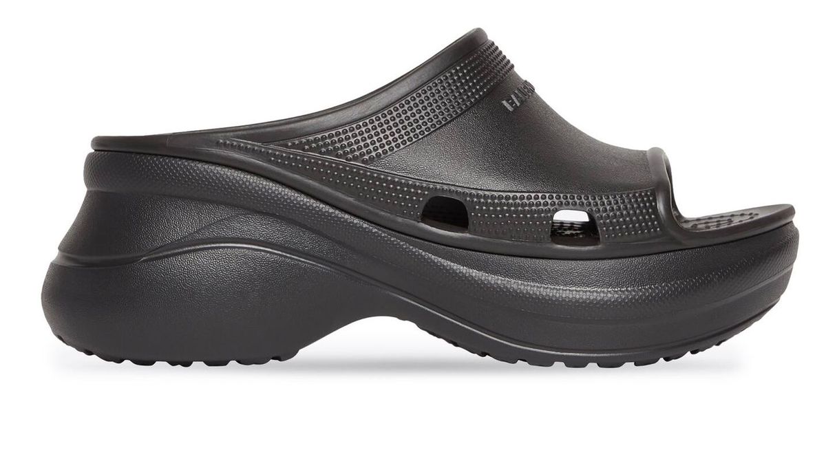 Balenciaga × Crocs Black Rubber Slide Sandals