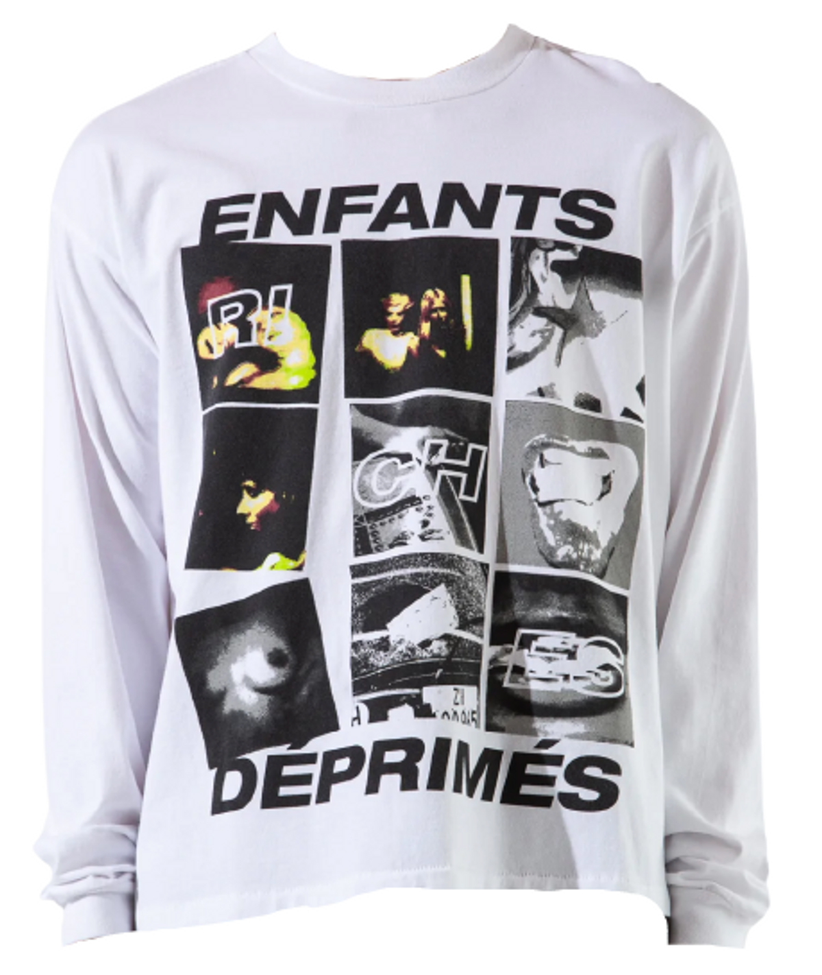 Enfants Riches Deprimes Zurich Grid Long Sleeve White T-Shirt