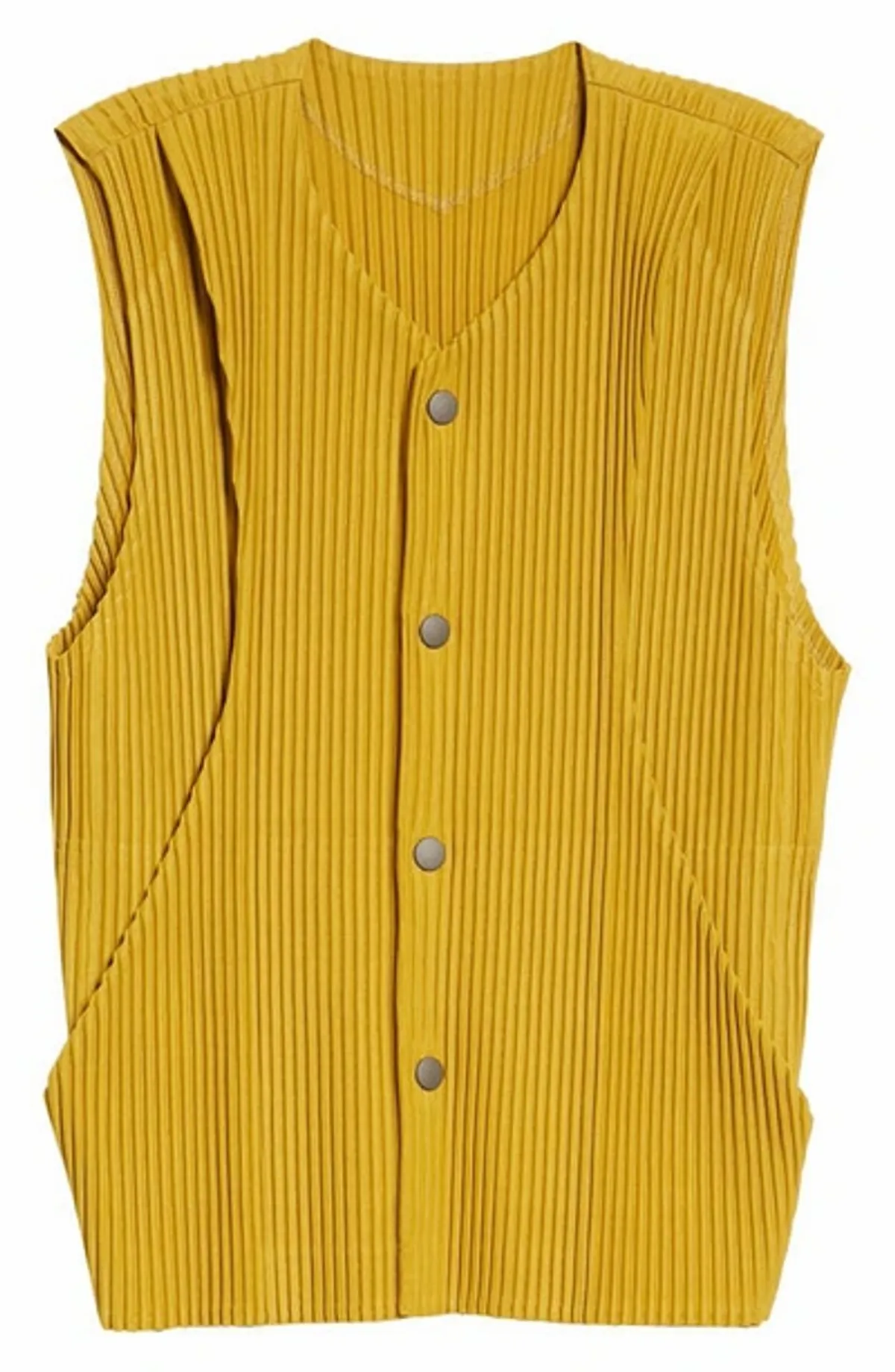 Issey Miyake Bow Pleated Snap Front Vest