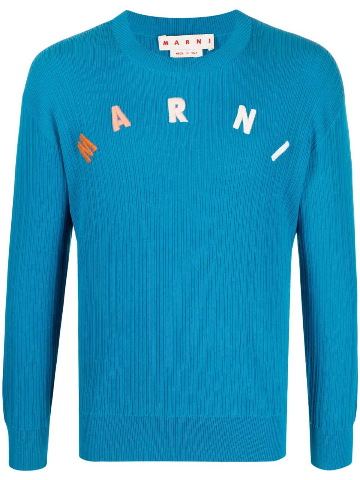 Marni Cobalt Ribbed-Knit Sweater