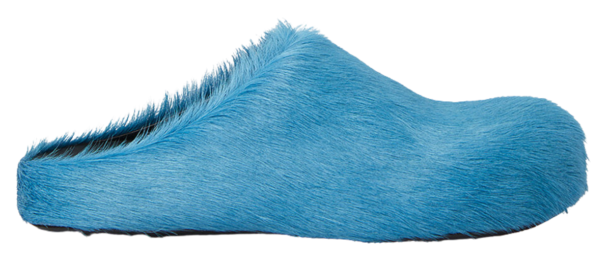 Marni Blue Fussbett Long Haired Mules