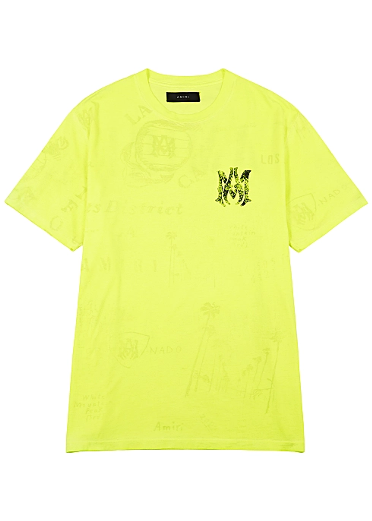 Amiri Lime Army Stencil Logo T-shirt
