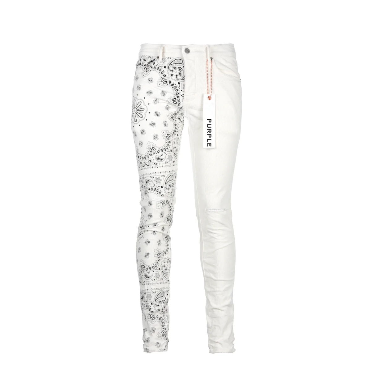 Purple Brand Corduroy Bandana Print ECRU Jeans