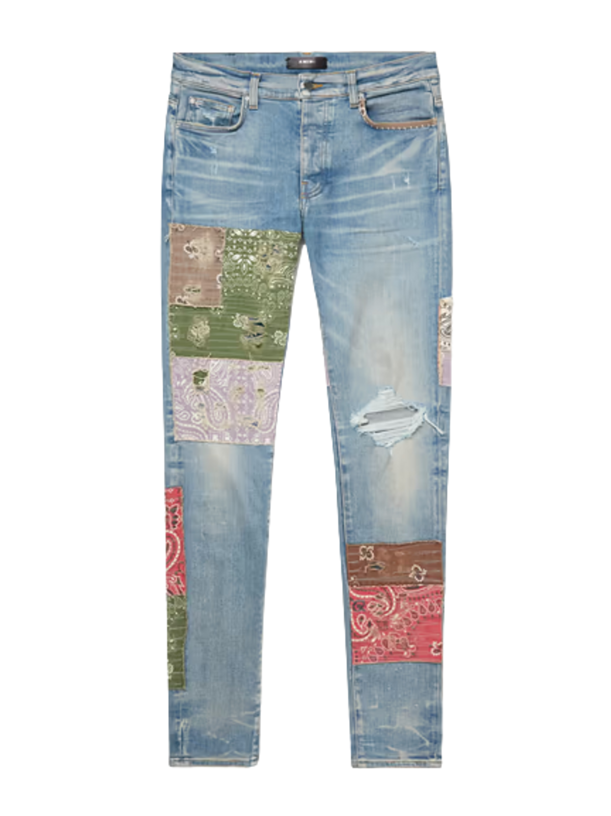 Amiri Blue Skinny-Fit Distressed Jeans