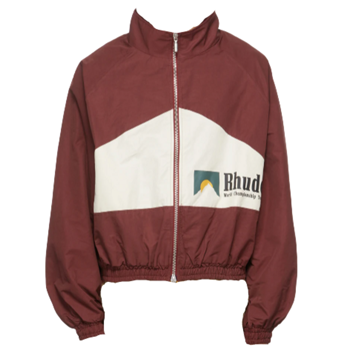Rhude Burgundy And White Paneled Jacket