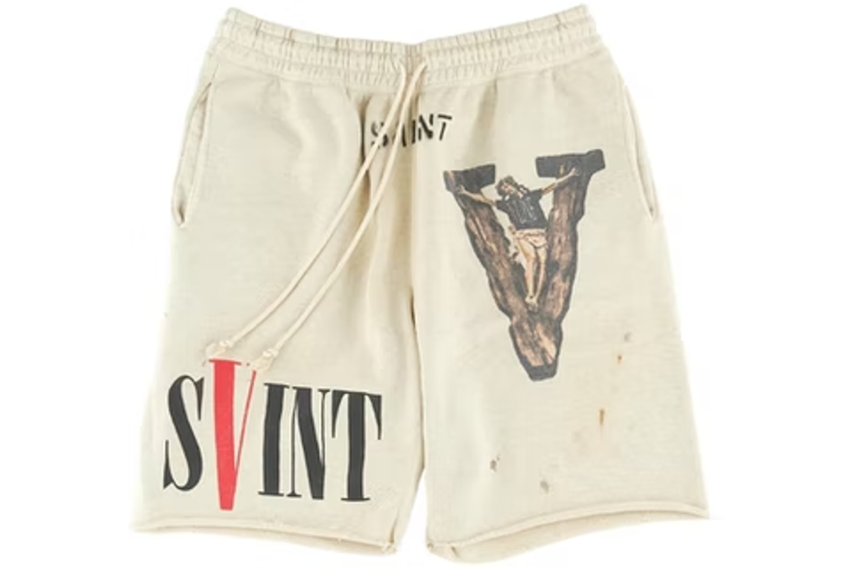 Saint Michael White Sweat Shorts