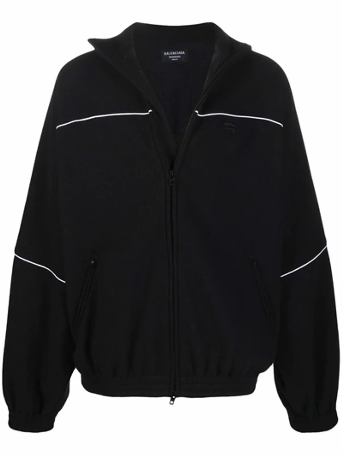 Balenciaga Oversized Track Jacket In Schwarz