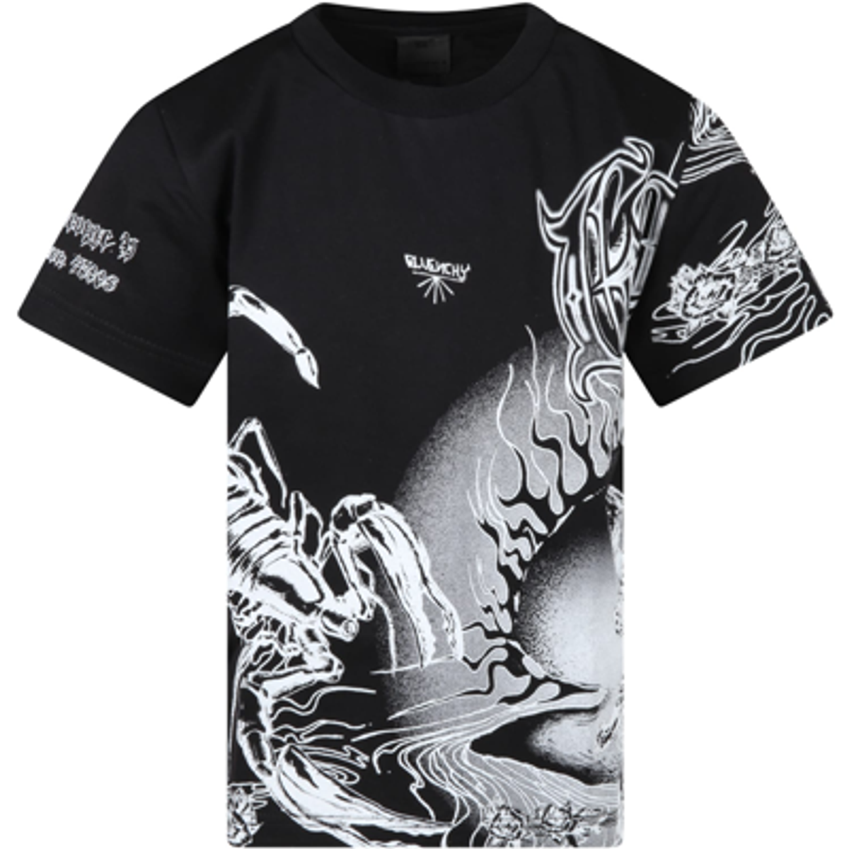 Givenchy Kids Black T-shirt For Boy With Logo In Nero.