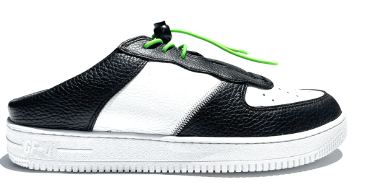 John Geiger White and Black Mule GF-01 Sneakers