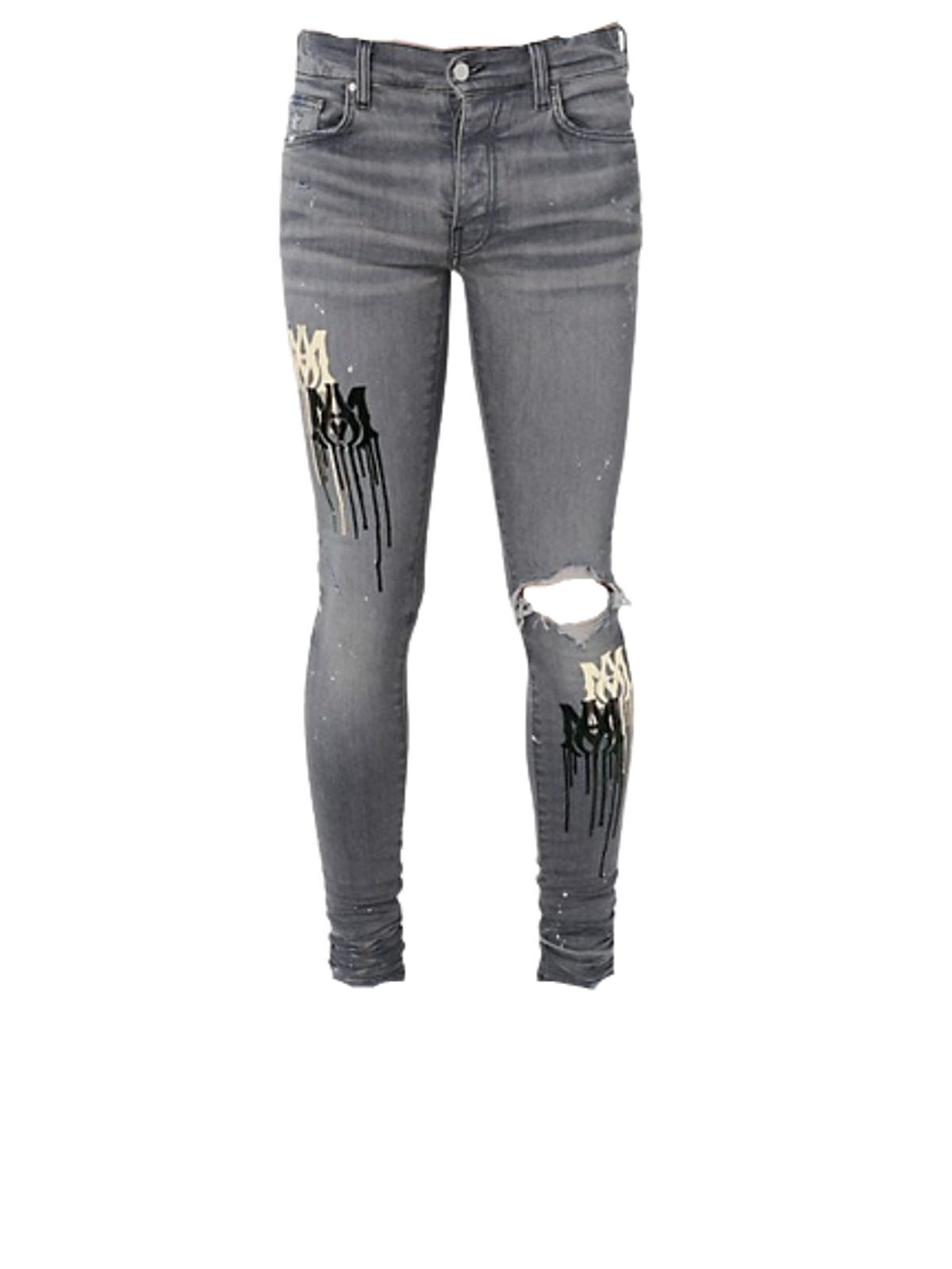 Amiri Grey Ma Super-skinny Stencil Jeans