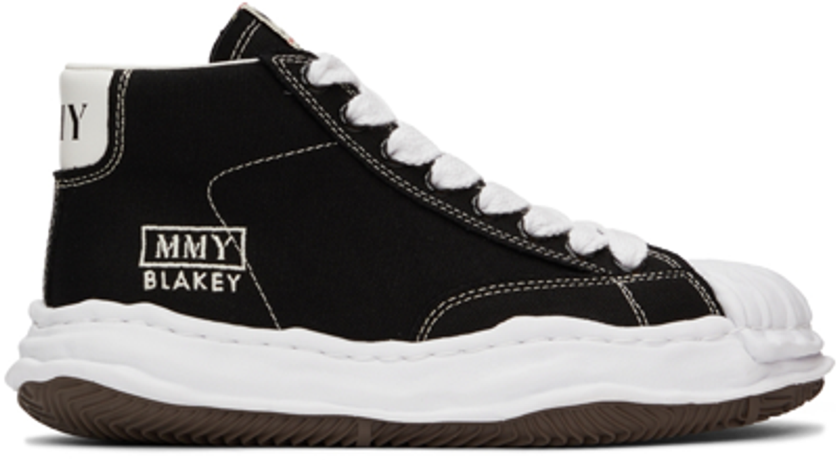 Maison Mihara Yasuhiro Embroidered-logo Lace-up Sneakers In Black