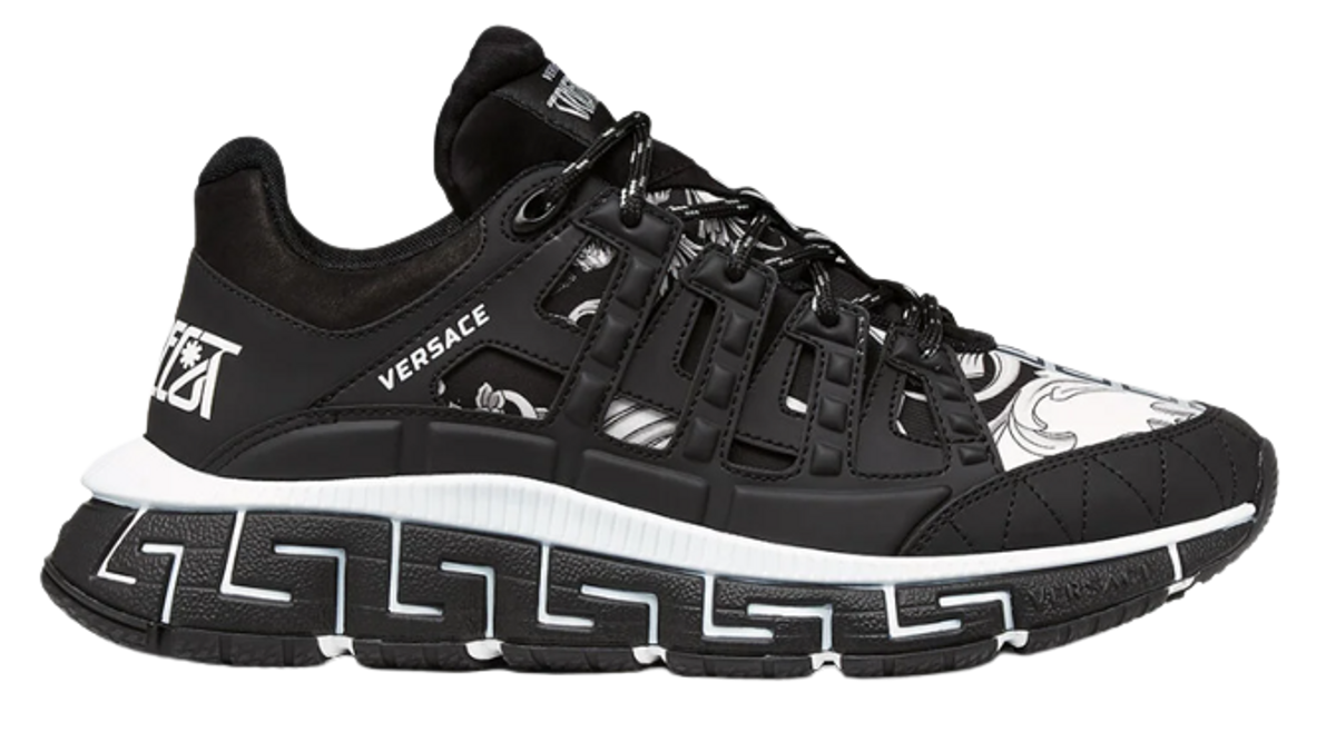 Versace Black And White Trigreca Sneakers
