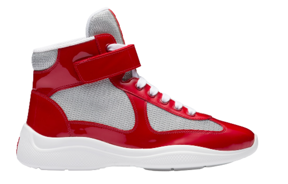 Prada Red Americas Cup High-top Sneakers