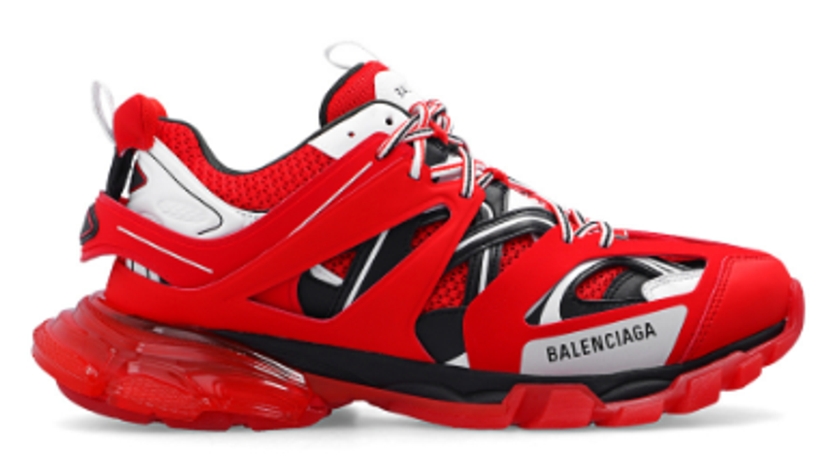 Balenciaga Red And Black Track Sneakers
