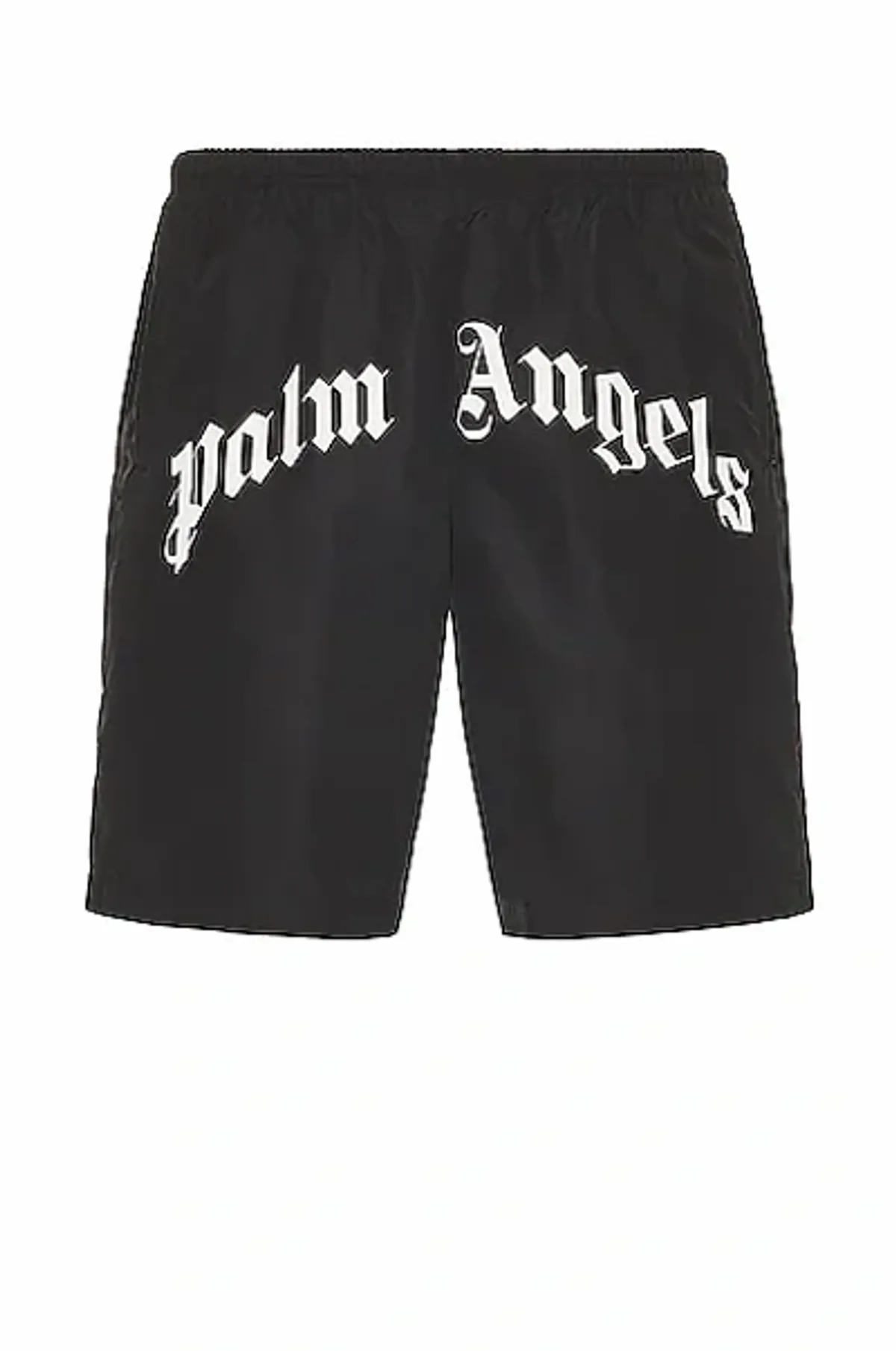 Palm Angels Curved Logo Black Swim Shorts
