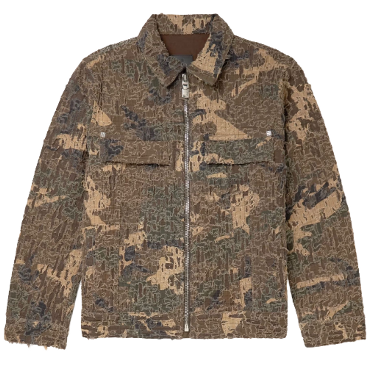 Givenchy Distressed Camouflage-Print Cotton Blouson Jacket