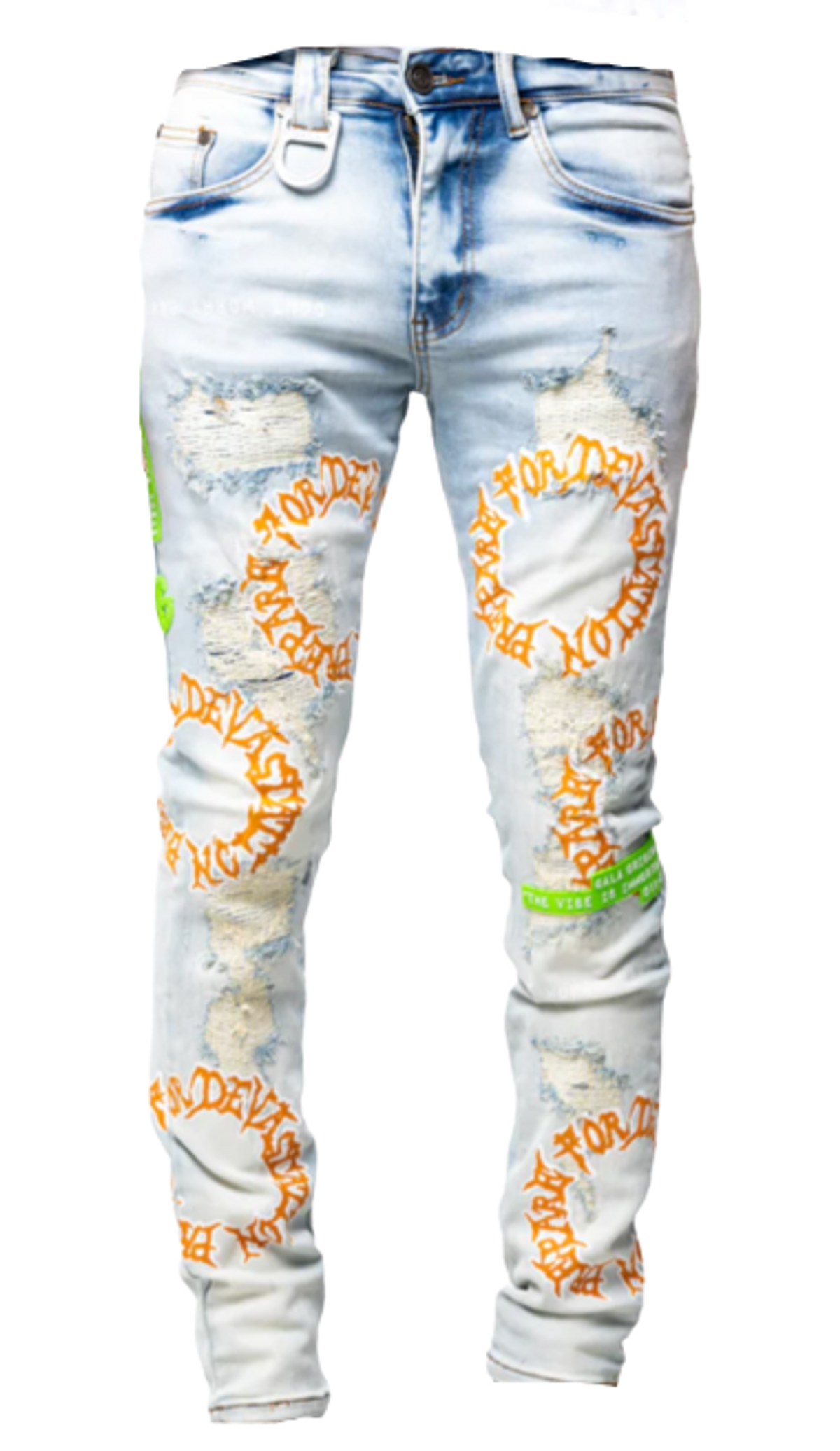 Gala Cloud Wash/Orange Devastation Jeans
