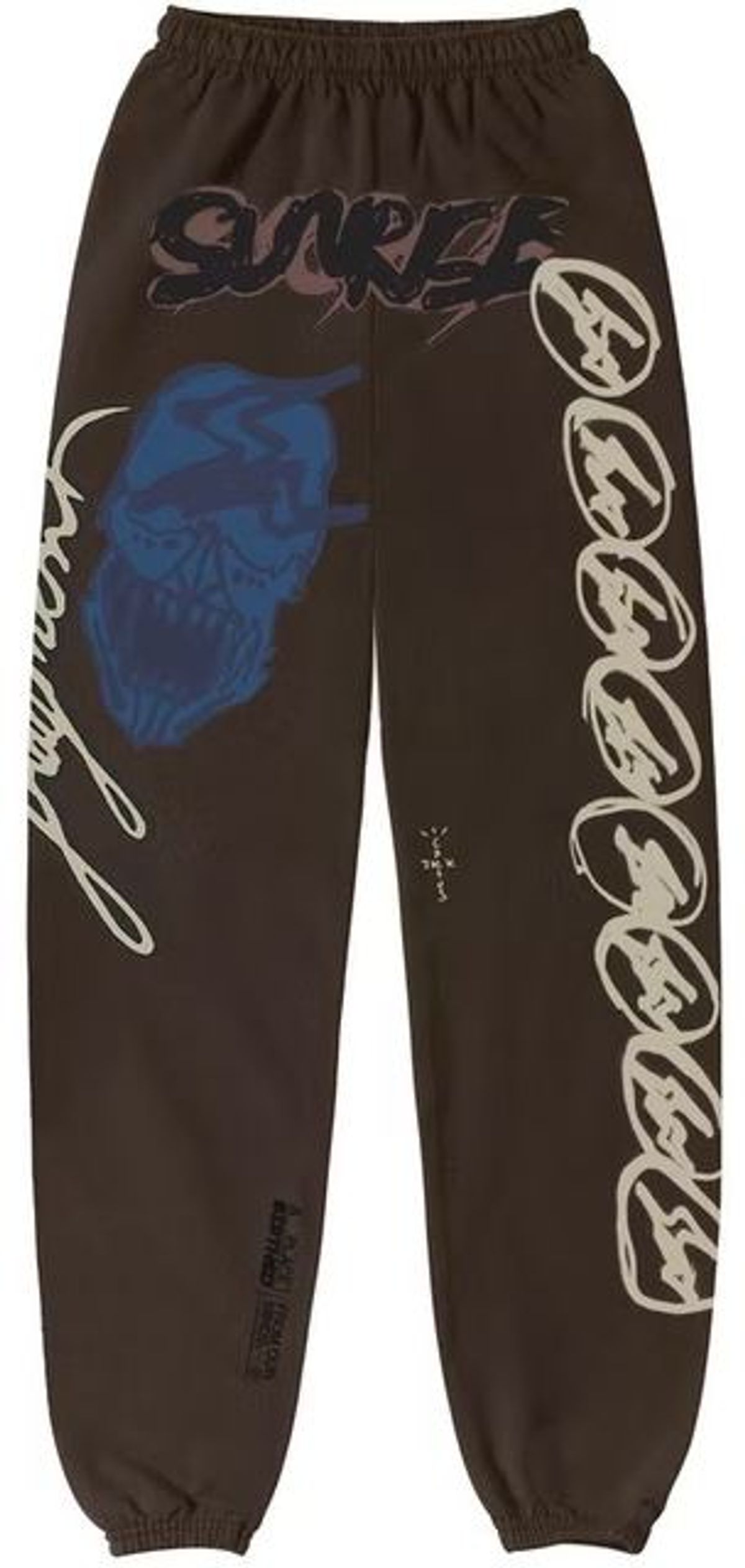 Travis Scott Merch × Fragment Sunrise Washed Black Sweatpants
