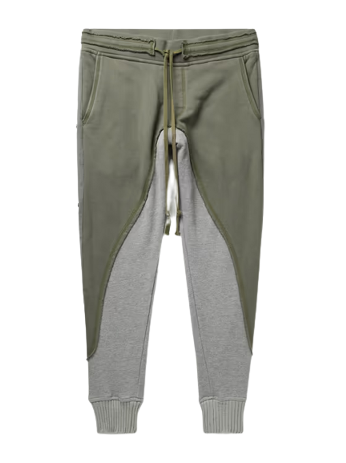 Greg Lauren Green Slim-Fit Tapered Distressed Sweatpants