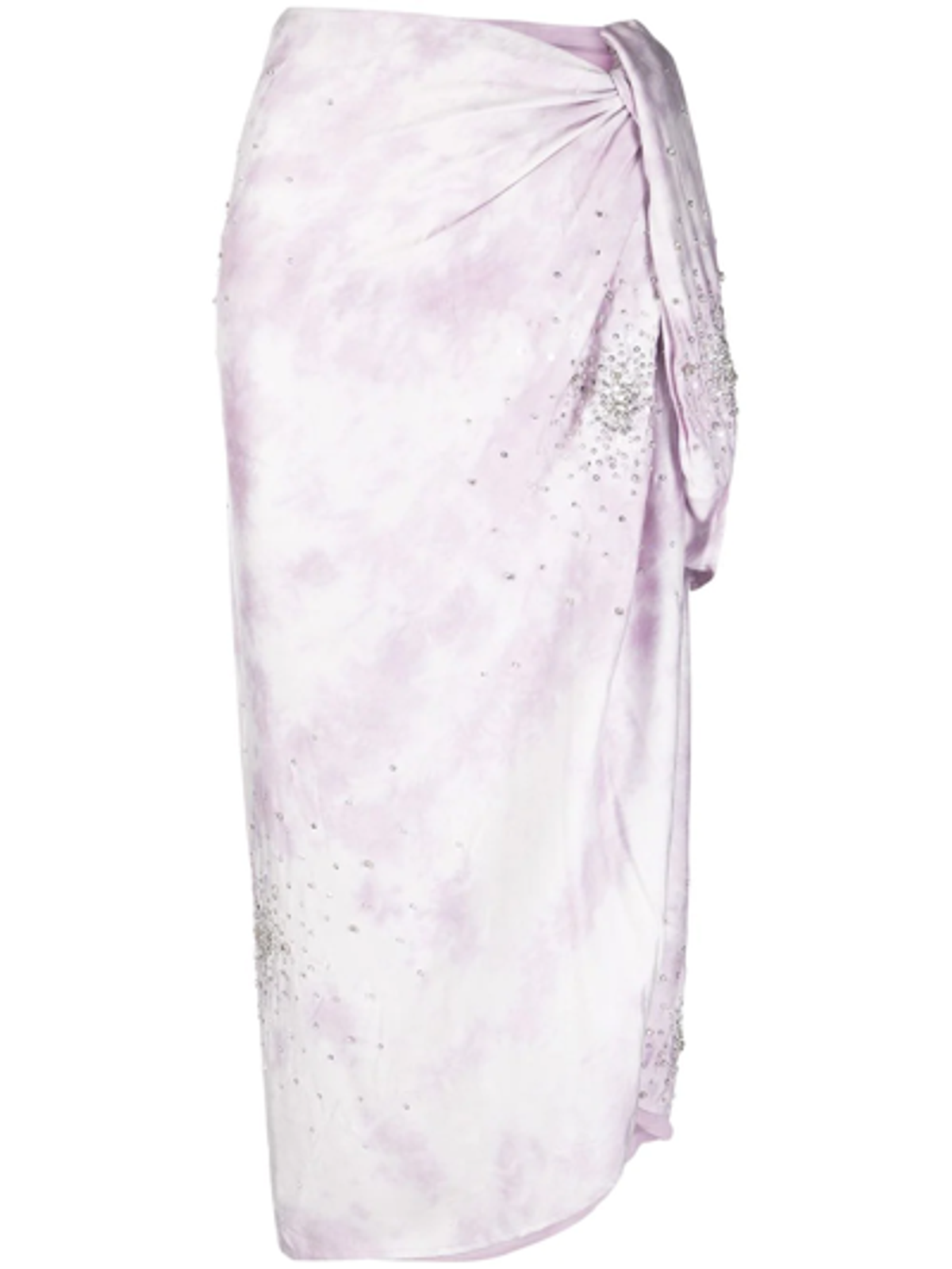 Des Phemmes Purple Tie Dye-Print Maxi Skirt