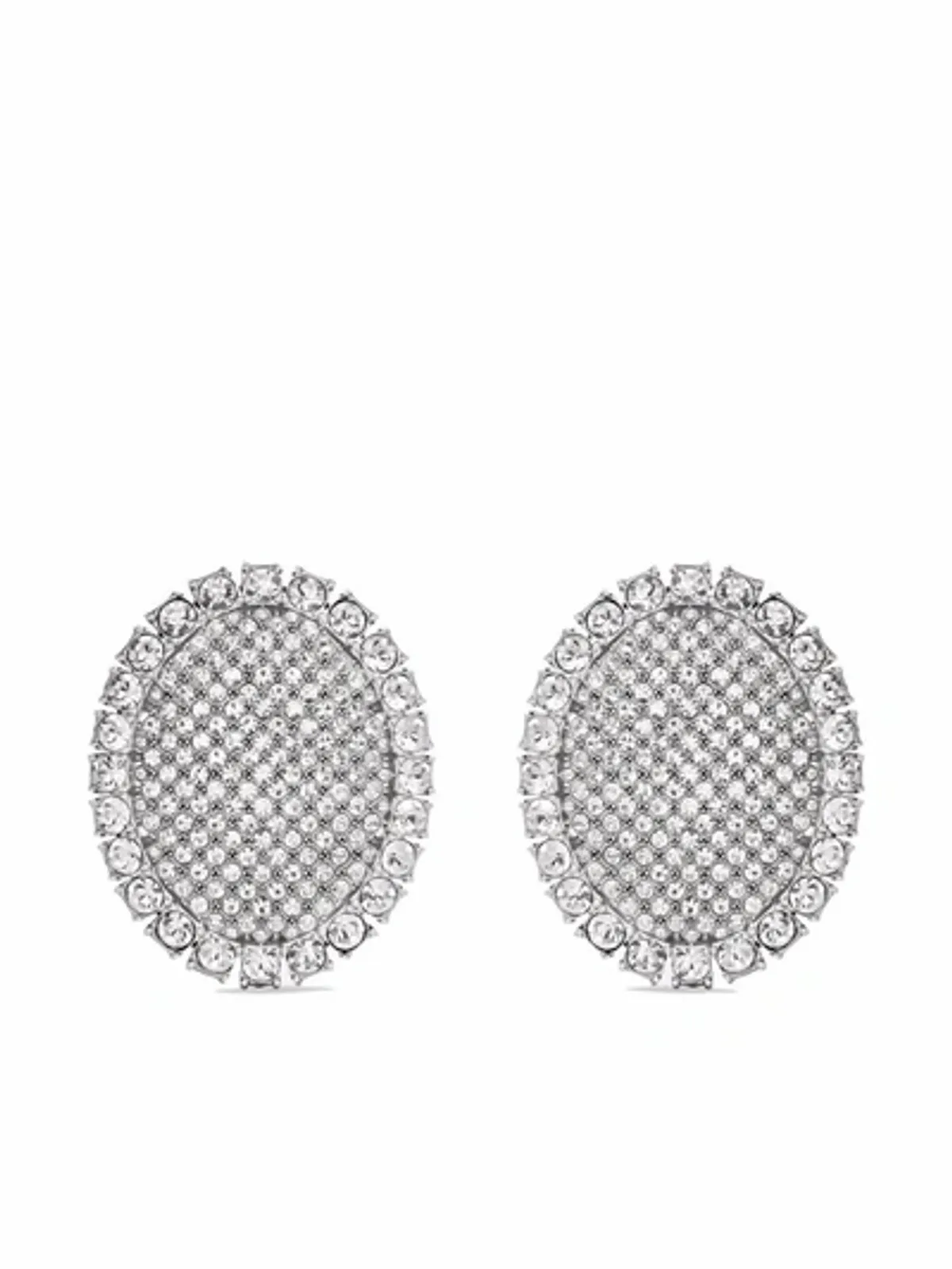 Balenciaga Silver Spark Oval Earrings