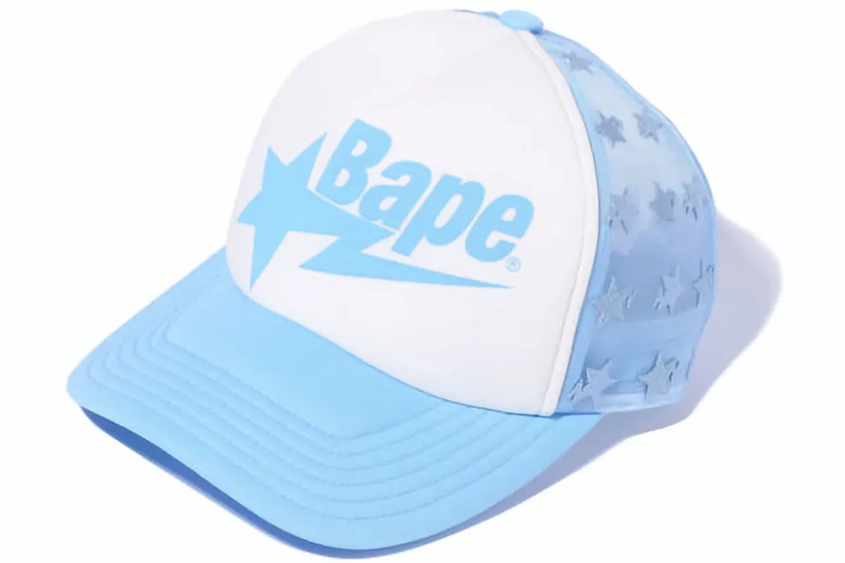 Bape Sta Allover Mesh Blue Cap WHAT’S ON THE STAR?