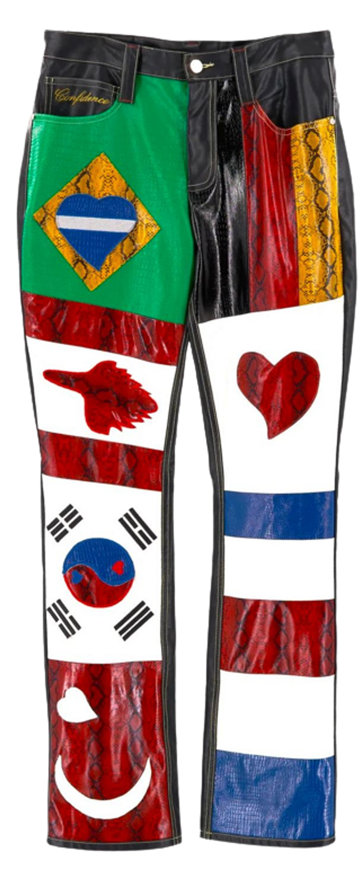 Whensmokeclears World Boss Leather Multi Snakeskin Pants