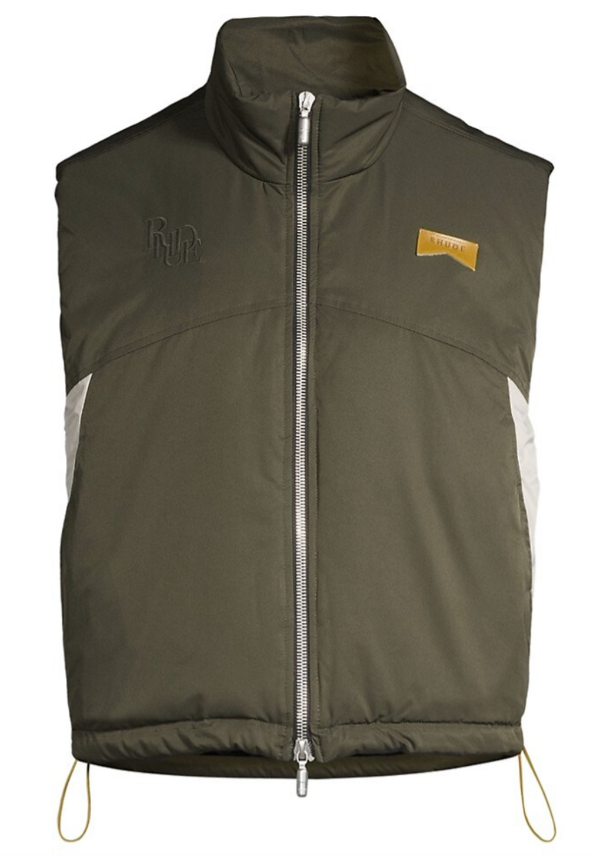 Rhude Panel Zip-Up Olive Vest