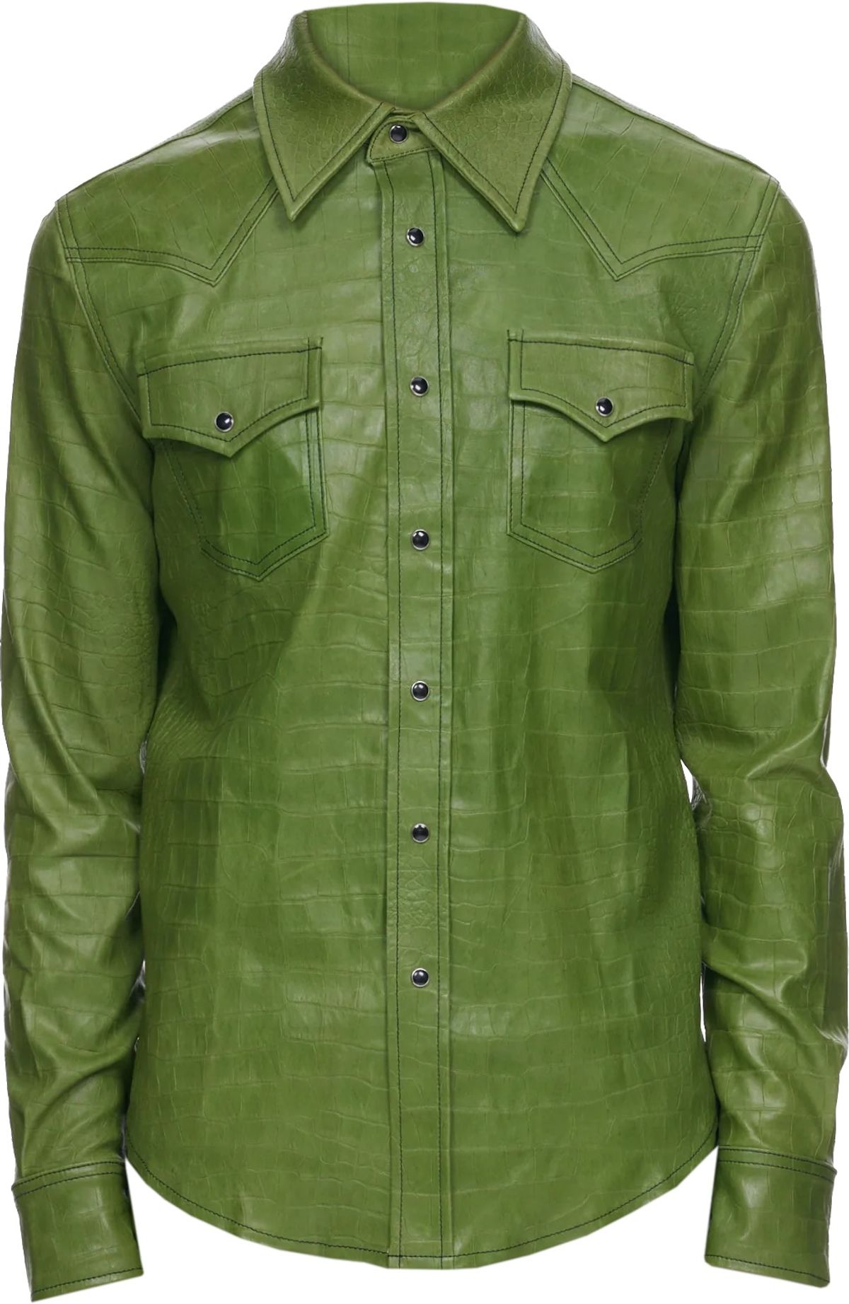 Cout De La Liberte Croco Leather Western Green Shirt | WHAT’S ON THE STAR?
