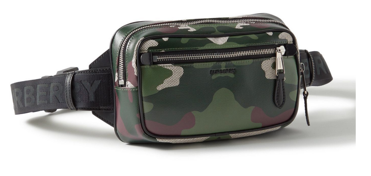 Burberry Camouflage Print Cotton Canvas Belt Bag