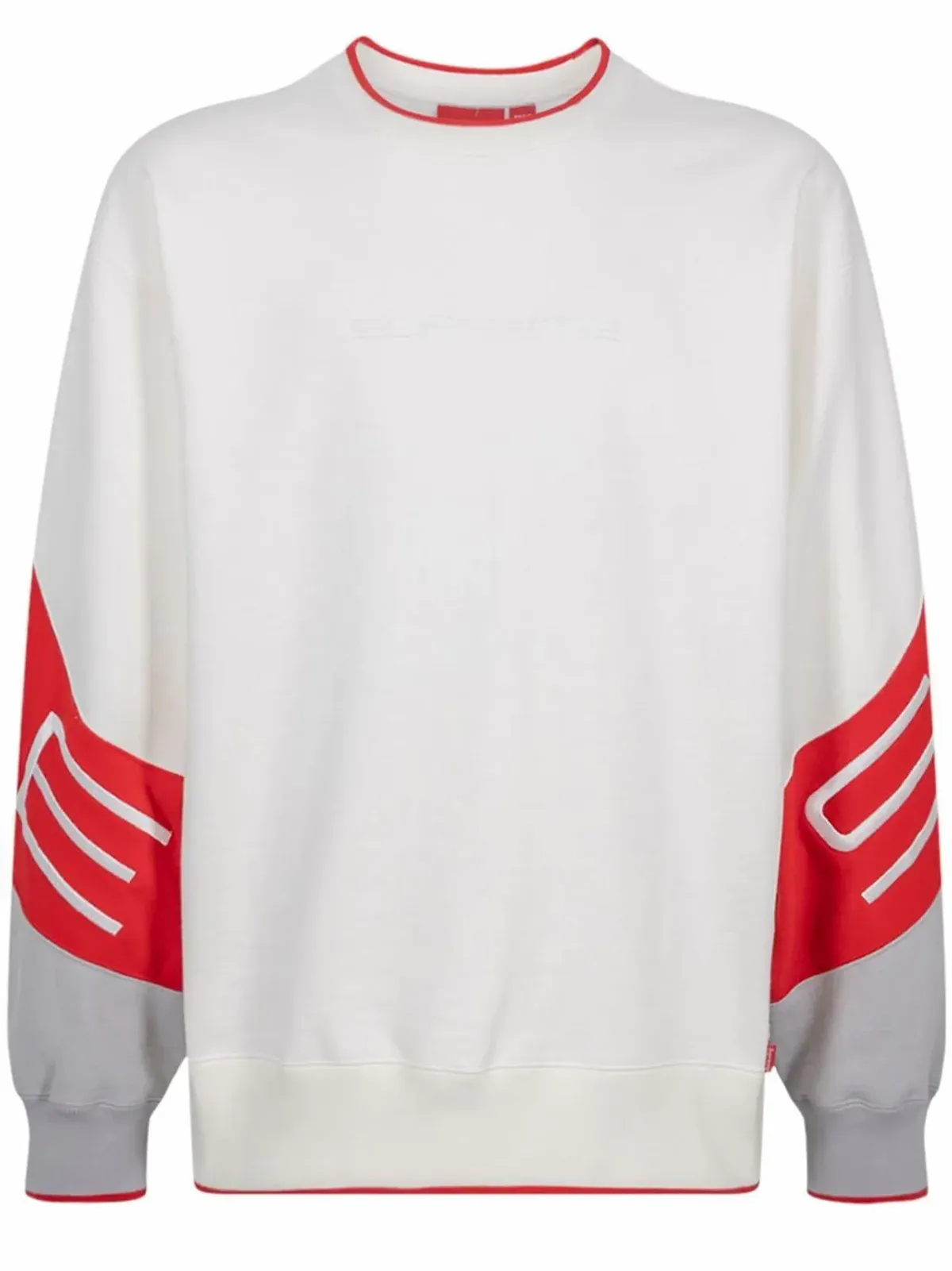 Supreme Logo-Embroidered Stretch White/Red Sweatshirt