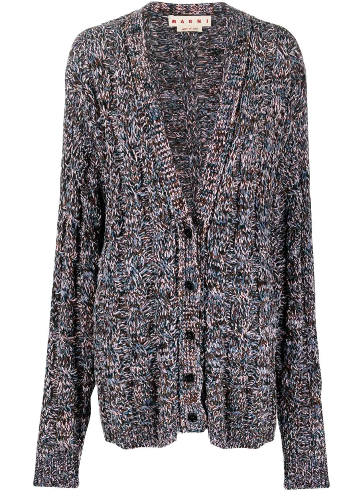 Marni Chenille V-neck Cardigan In Grey