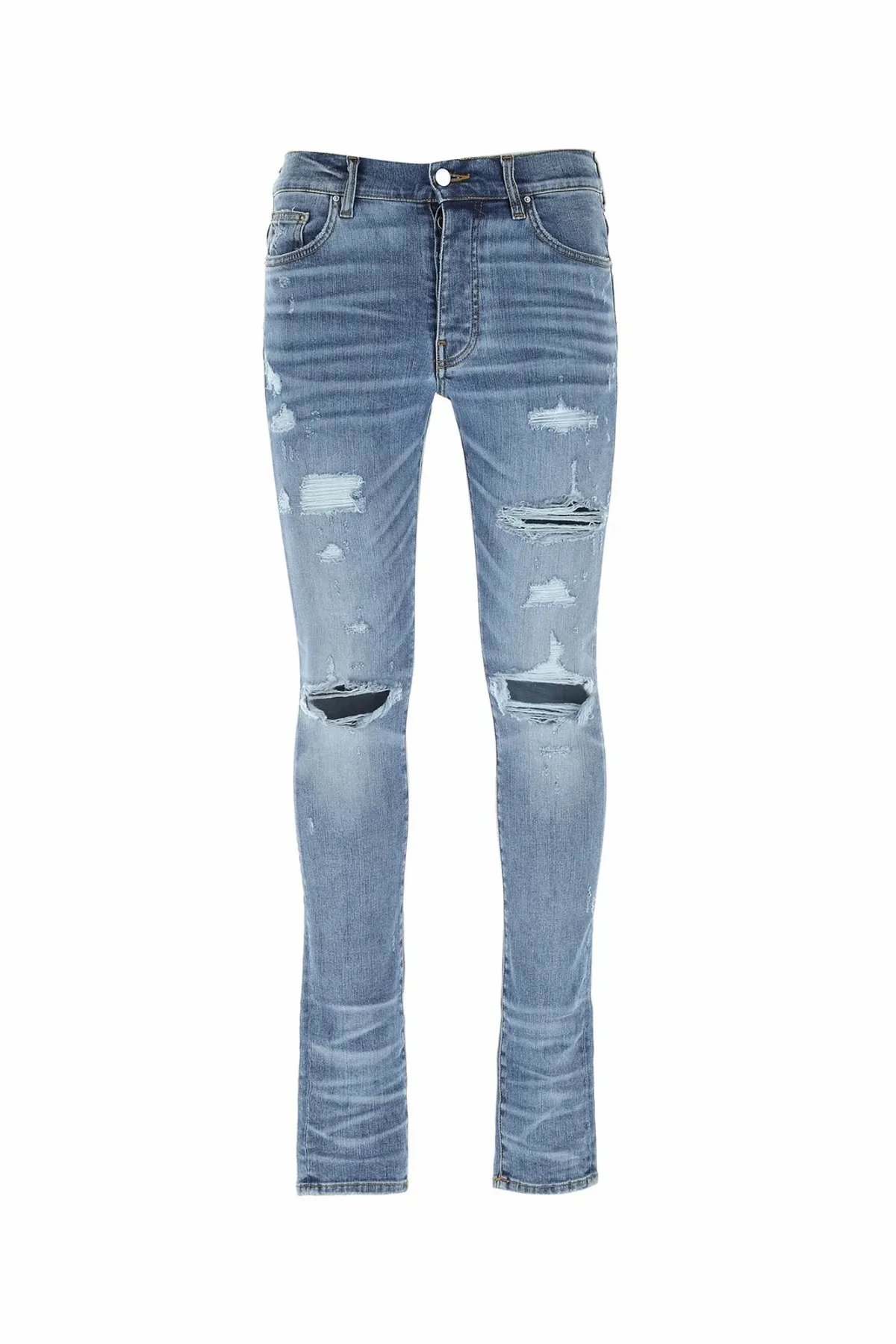 Amiri Thrasher Plus Blue Distressed Skinny Jeans