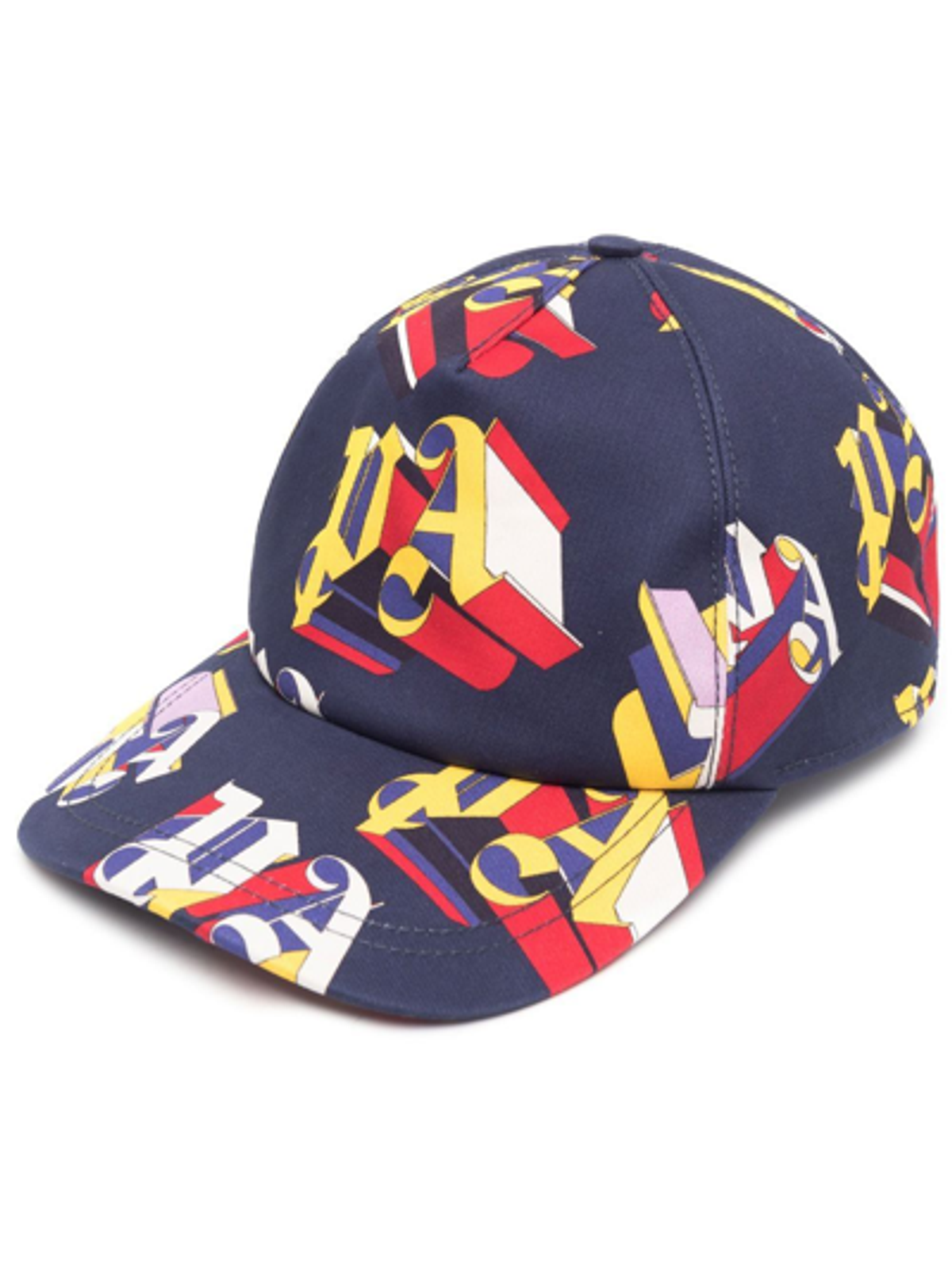 Palm Angels Blue Logo-Print Cotton Cap