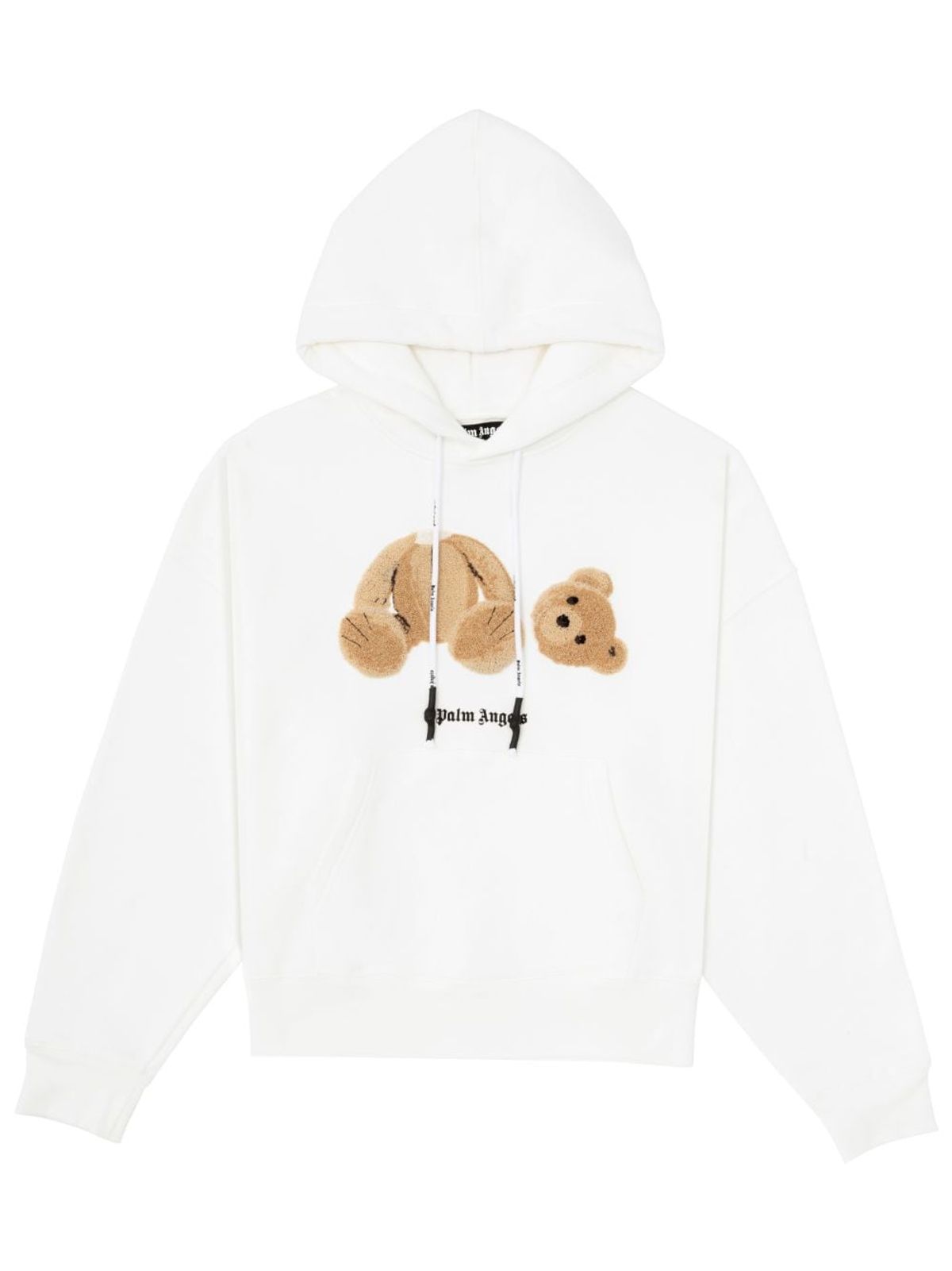 Palm Angels Embroidery Bear White Hoodie