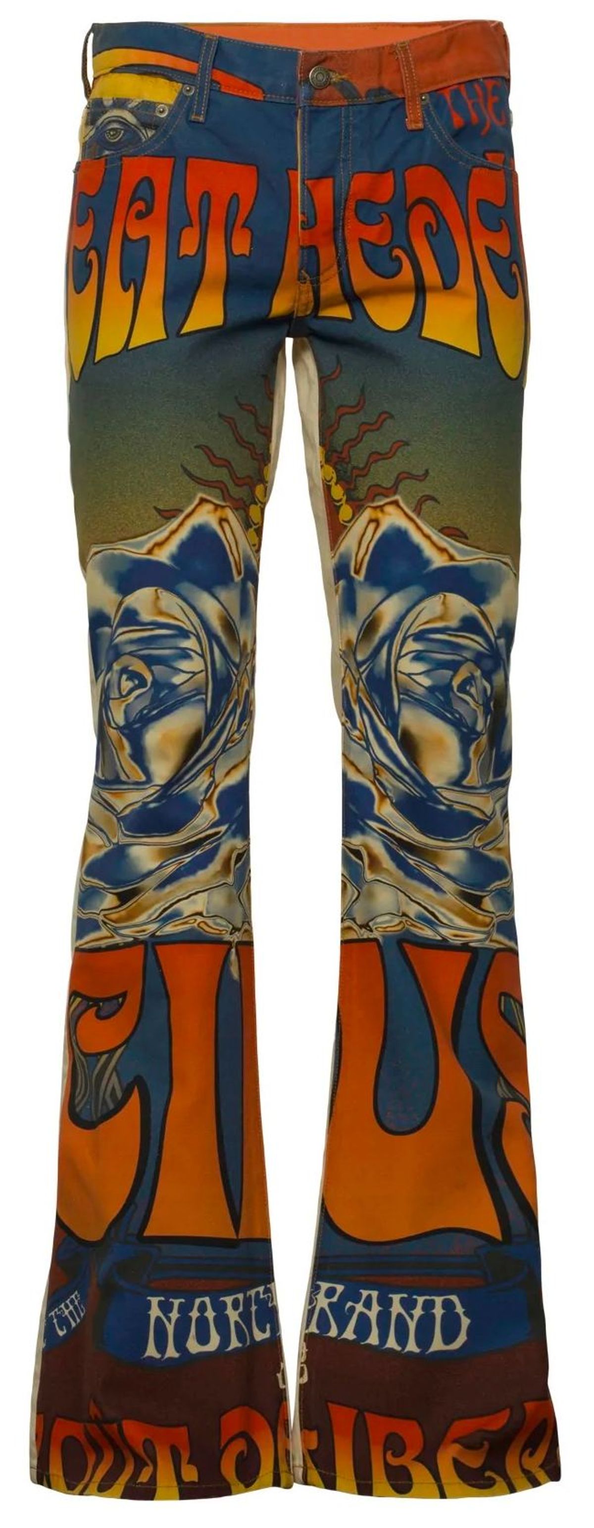 Cout De La Liberte Jimmy/Roses Print Canvas Flare Pants