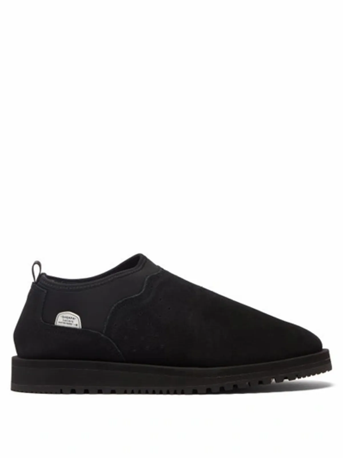 Suicoke Shearling-lined Suede Slippers In Black