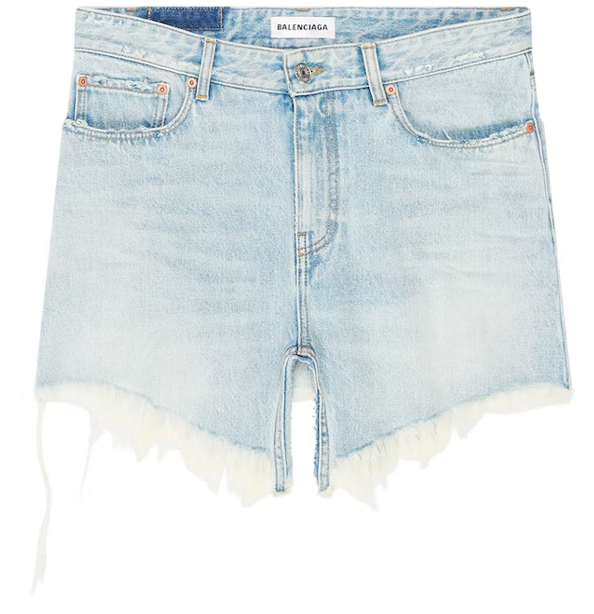 Balenciaga Womens Japanese Twill Cut-Up Mini Skirt Light Blue