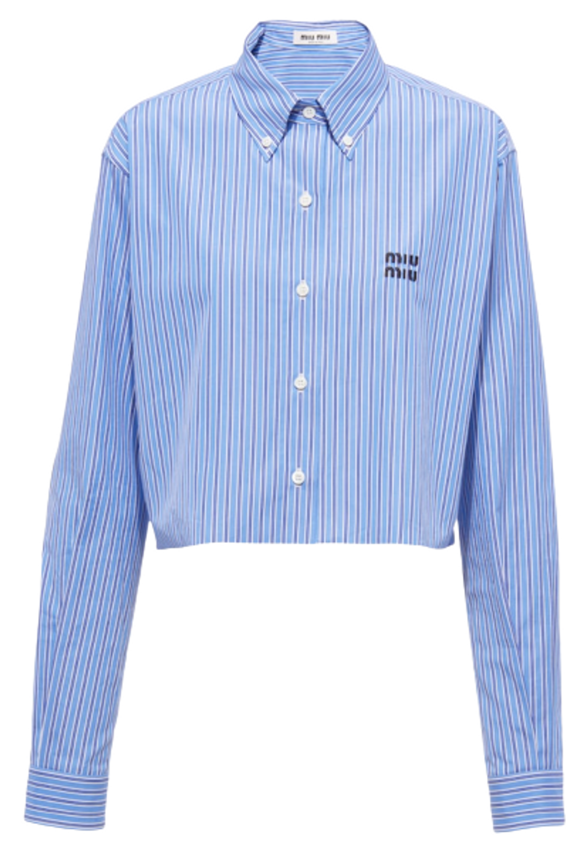 Miu Miu Light Blue Striped Poplin Shirt