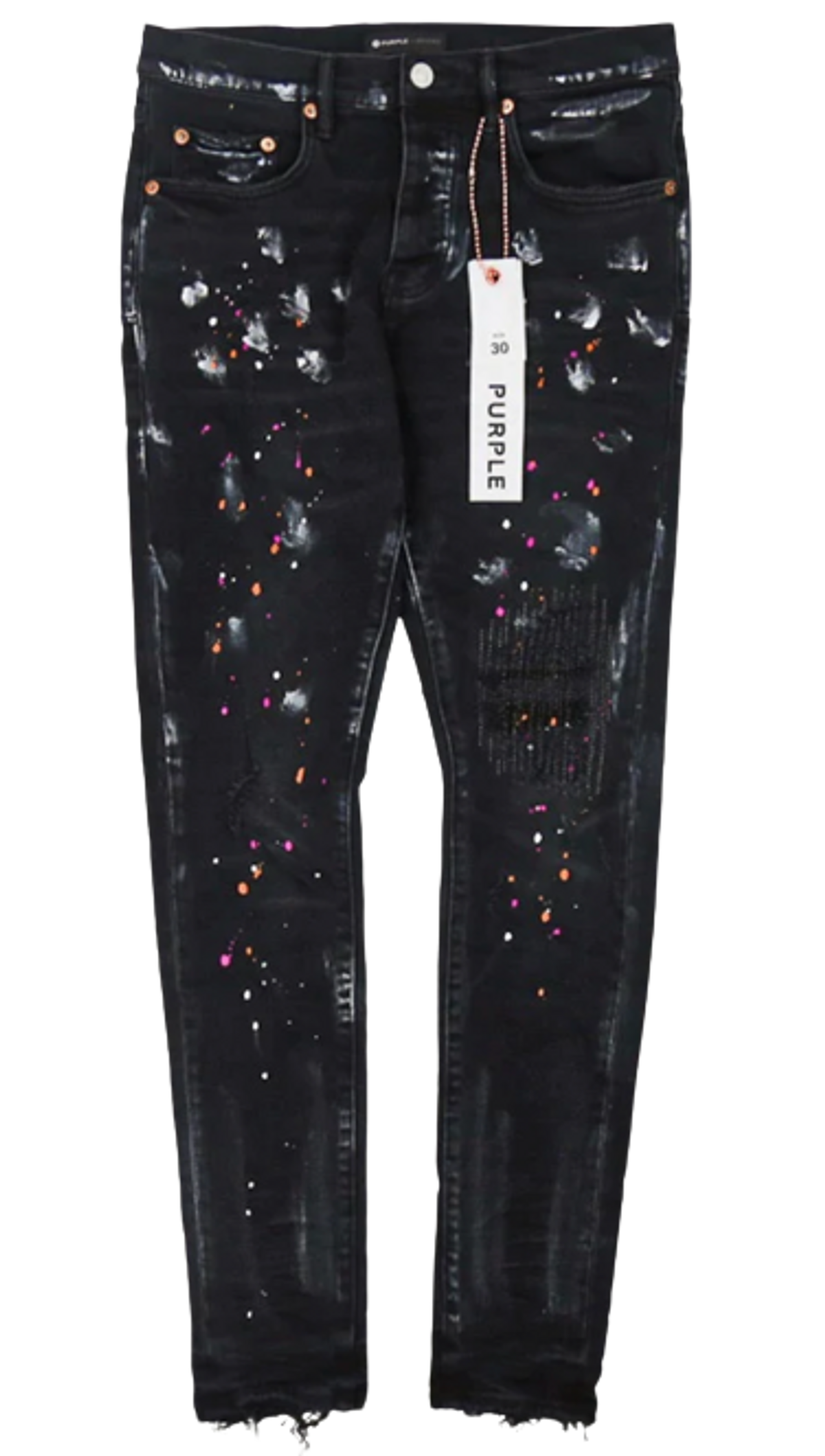 Purple Brand Black Multi Paint Repair Jeans | WHAT